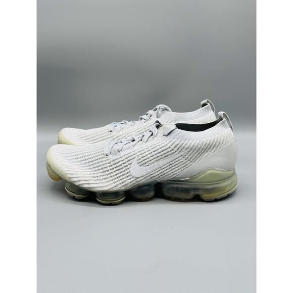 Nike Shoes Mens 11.5 White Air VaporMax Flyknit 3 Pure Platinum Running Sneakers - Picture 5 of 12